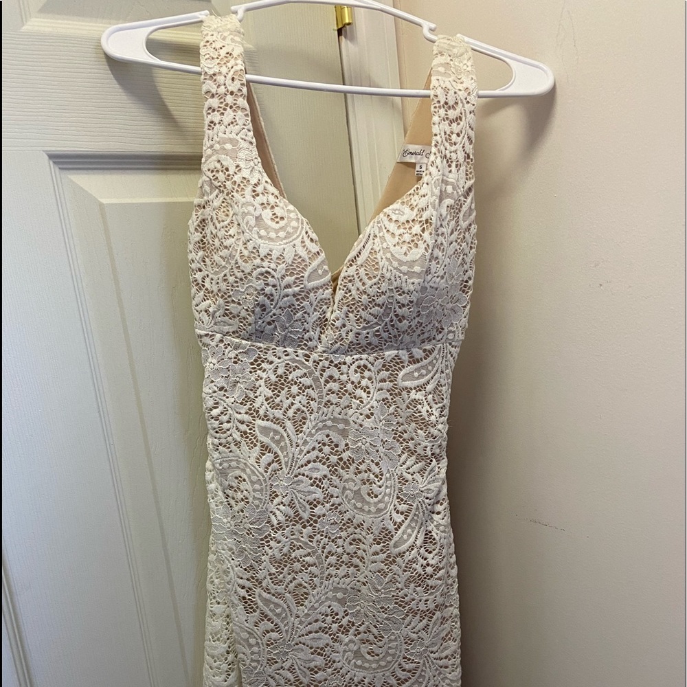 Sexy Cream colored Lace cocktail dress by Emerald Sundae Size S